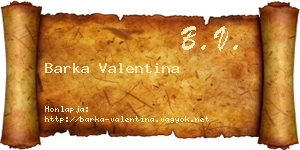 Barka Valentina névjegykártya